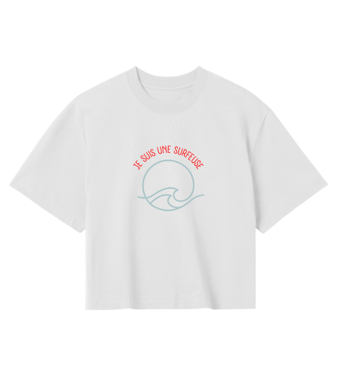 Women's CROP TOP | je suis une surfeuse | waves | off white |
