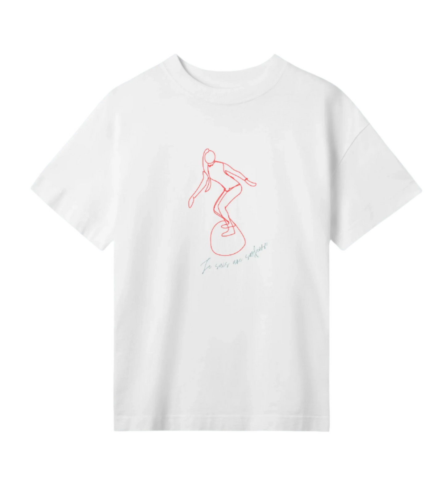 Women's OVERSIZED tee | Je suis une surfeuse | surfer girl | off white |