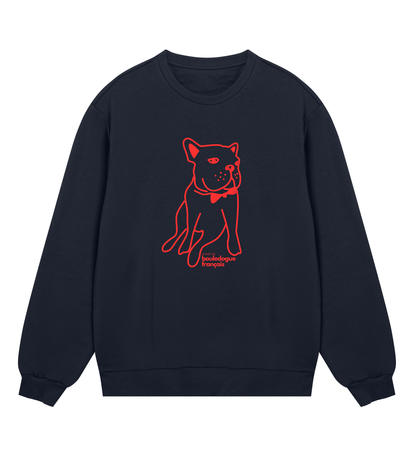 MEN’S regular sweatshirt | je suis un bouledogue français | white/grey/blue