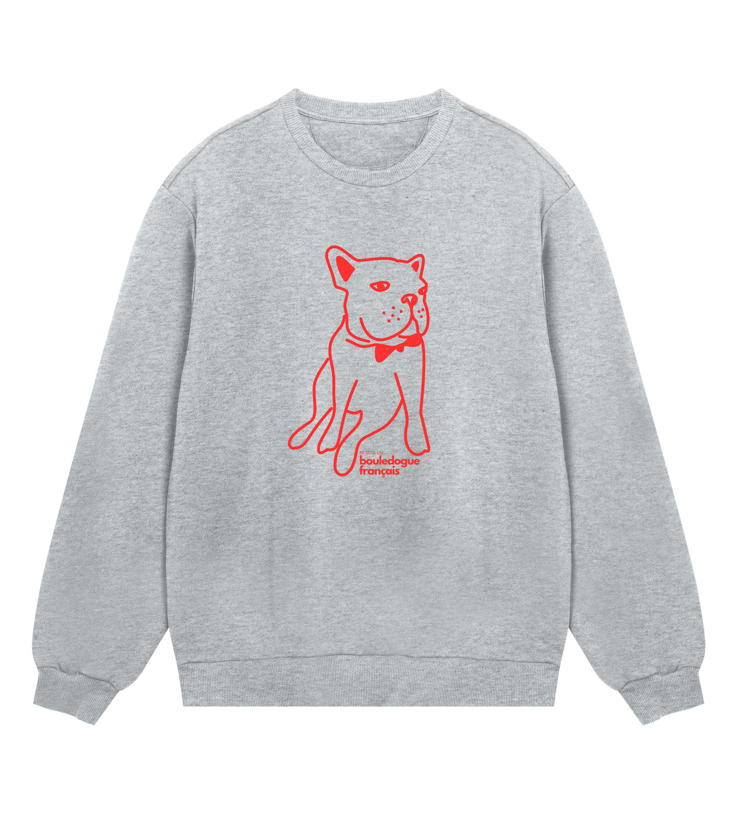 MEN’S regular sweatshirt | je suis un bouledogue français | white/grey/blue