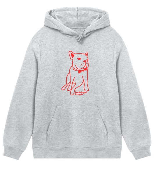 MEN’S regular hoodie | je suis un bouledogue français | white/grey