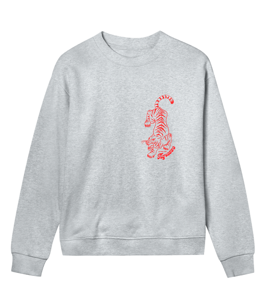 WOMEN’S  regular sweatshirt | Je suis une tigresse | white/grey