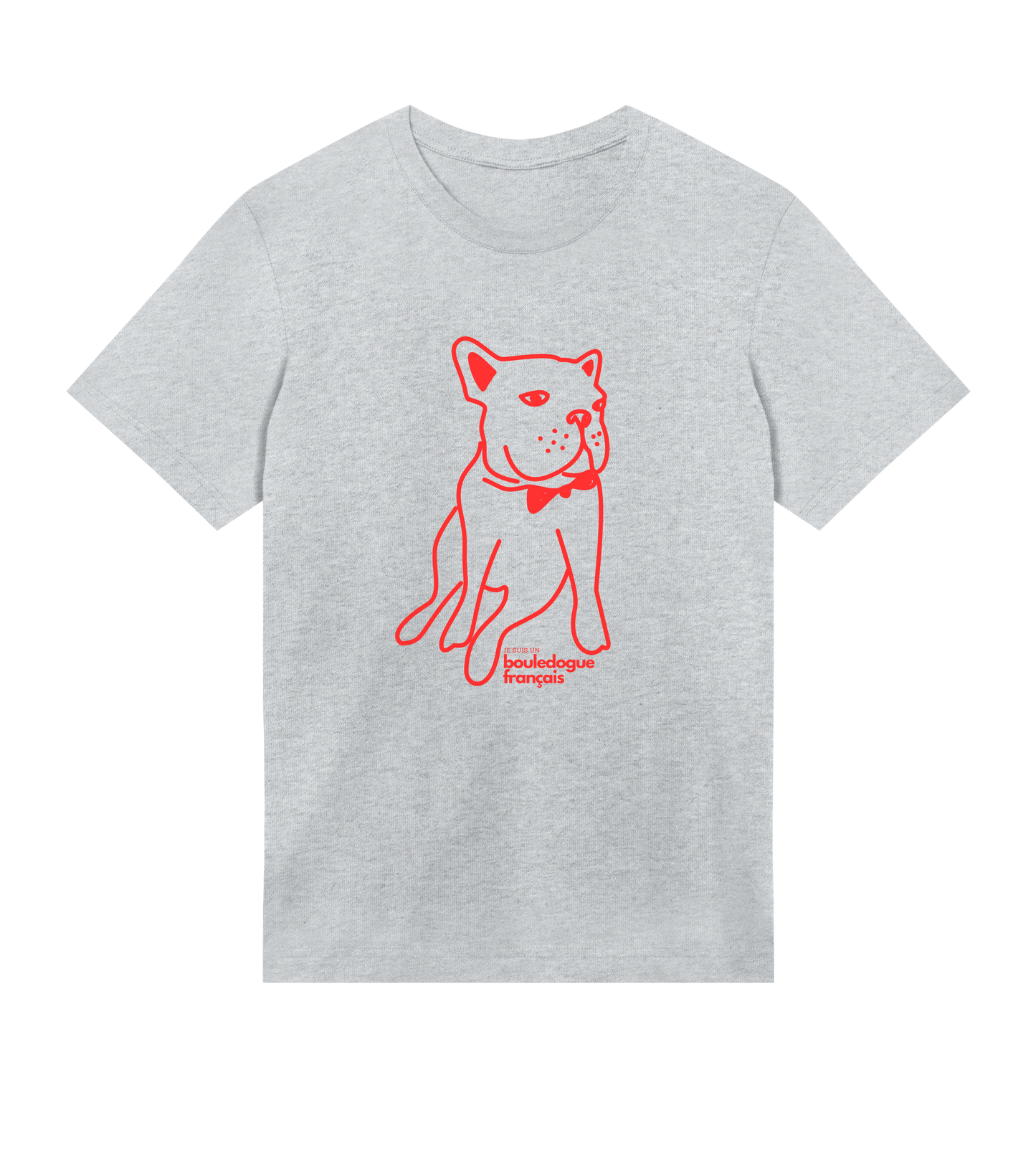 MEN’S regular tee | je suis un bouledogue français | white/grey