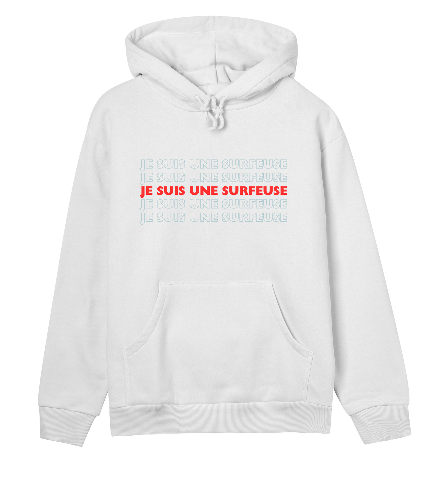 Women's REGULAR hoodie | Je suis une surfeuse | surf x 5 | off white |