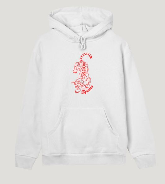 WOMEN’S regular hoodie | Je suis une tigresse | off white/grey |