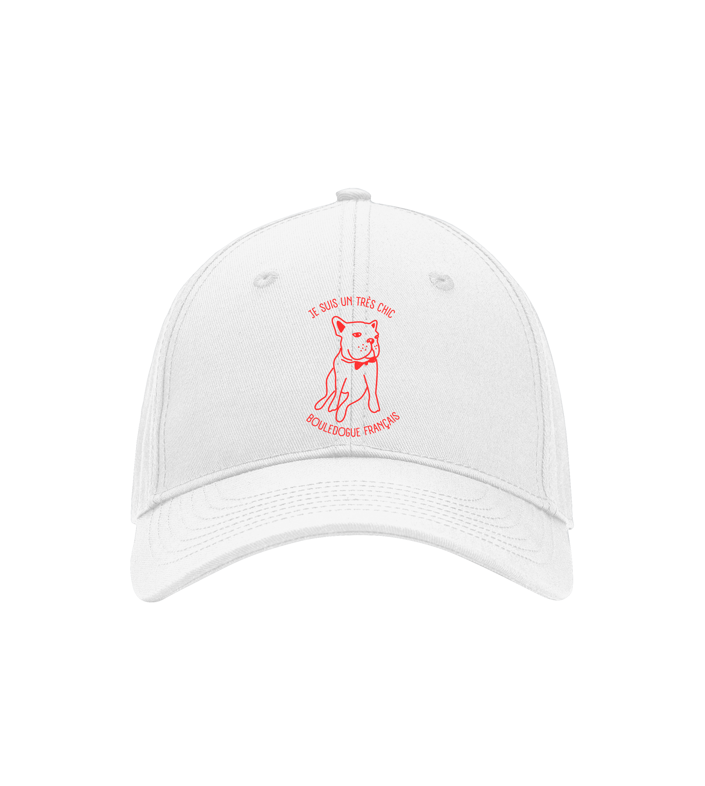 UNISEX baseball cap | je suis un très chic bouledogue français | white/blue