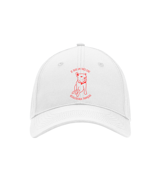 UNISEX baseball cap | je suis un très chic bouledogue français | white/blue