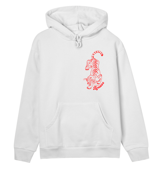 WOMEN’S regular hoodie | Je suis une tigresse | white/grey