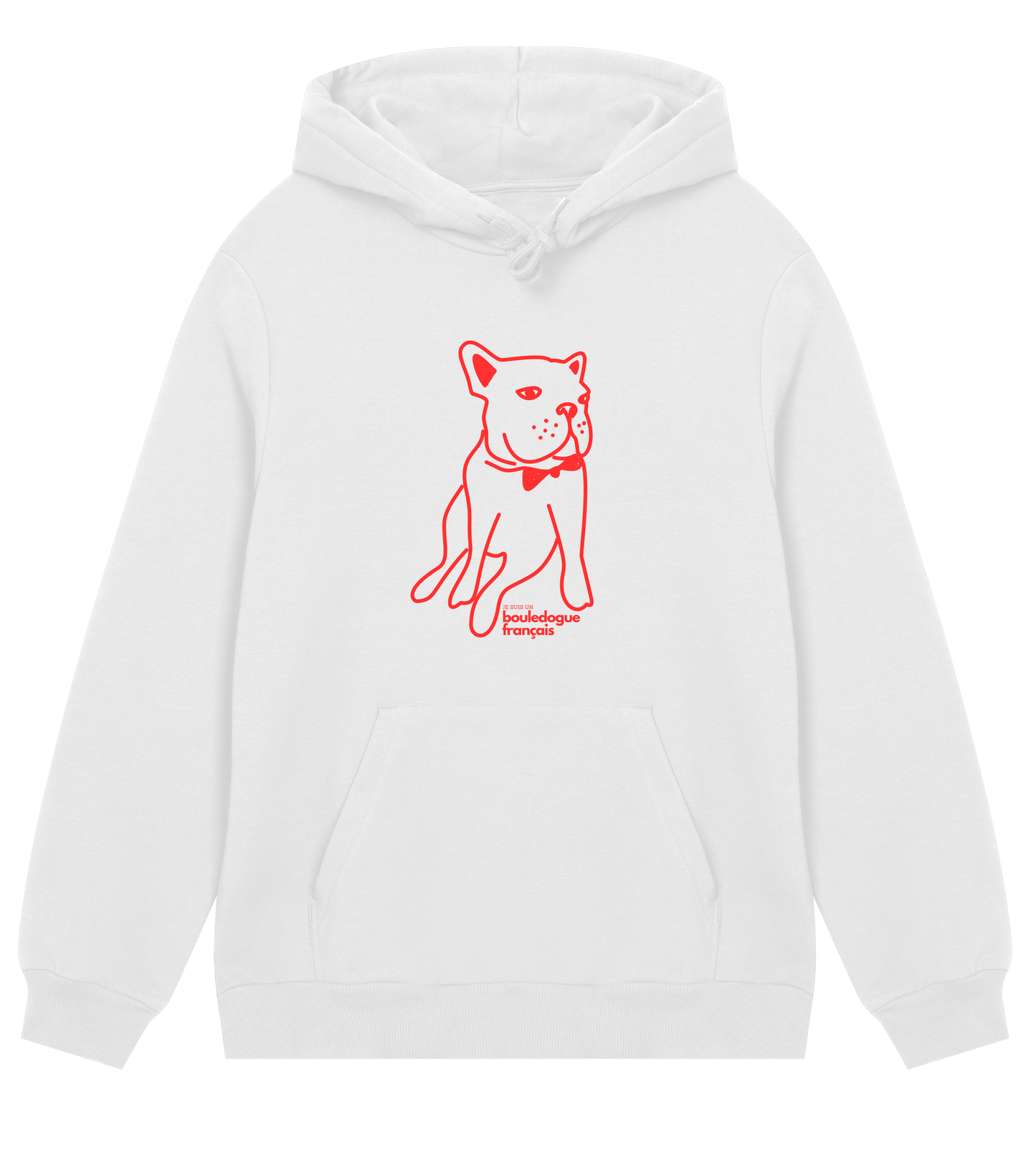 MEN’S regular hoodie | je suis un bouledogue français | white/grey