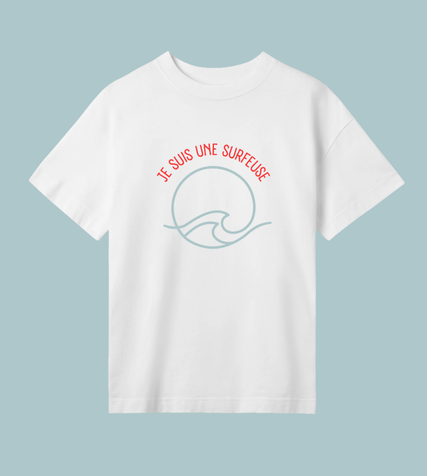 Women's OVERSIZED tee | je suis une surfeuse | waves | off white |