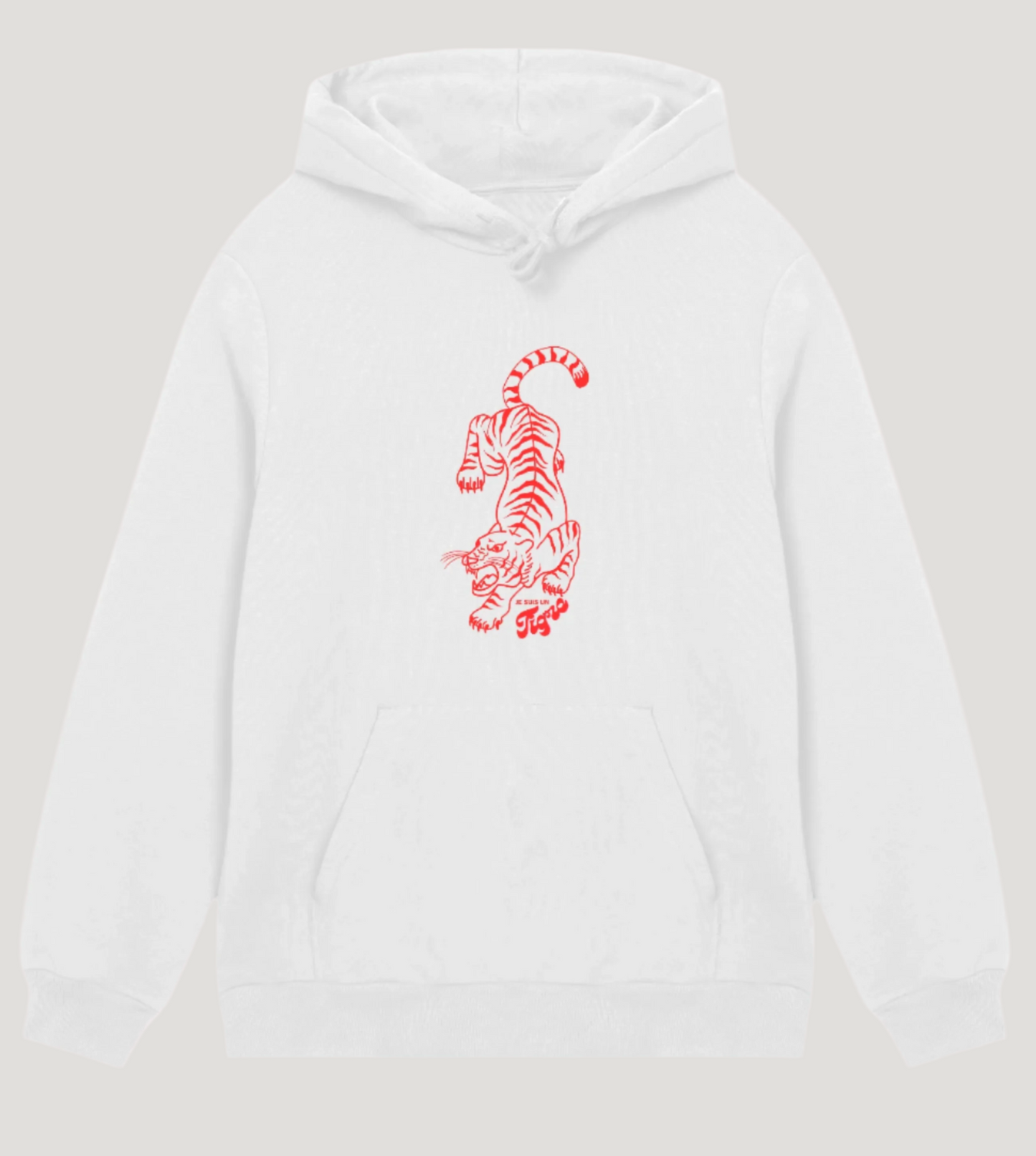 MEN’S regular hoodie | Je suis un tigre | off white/grey |