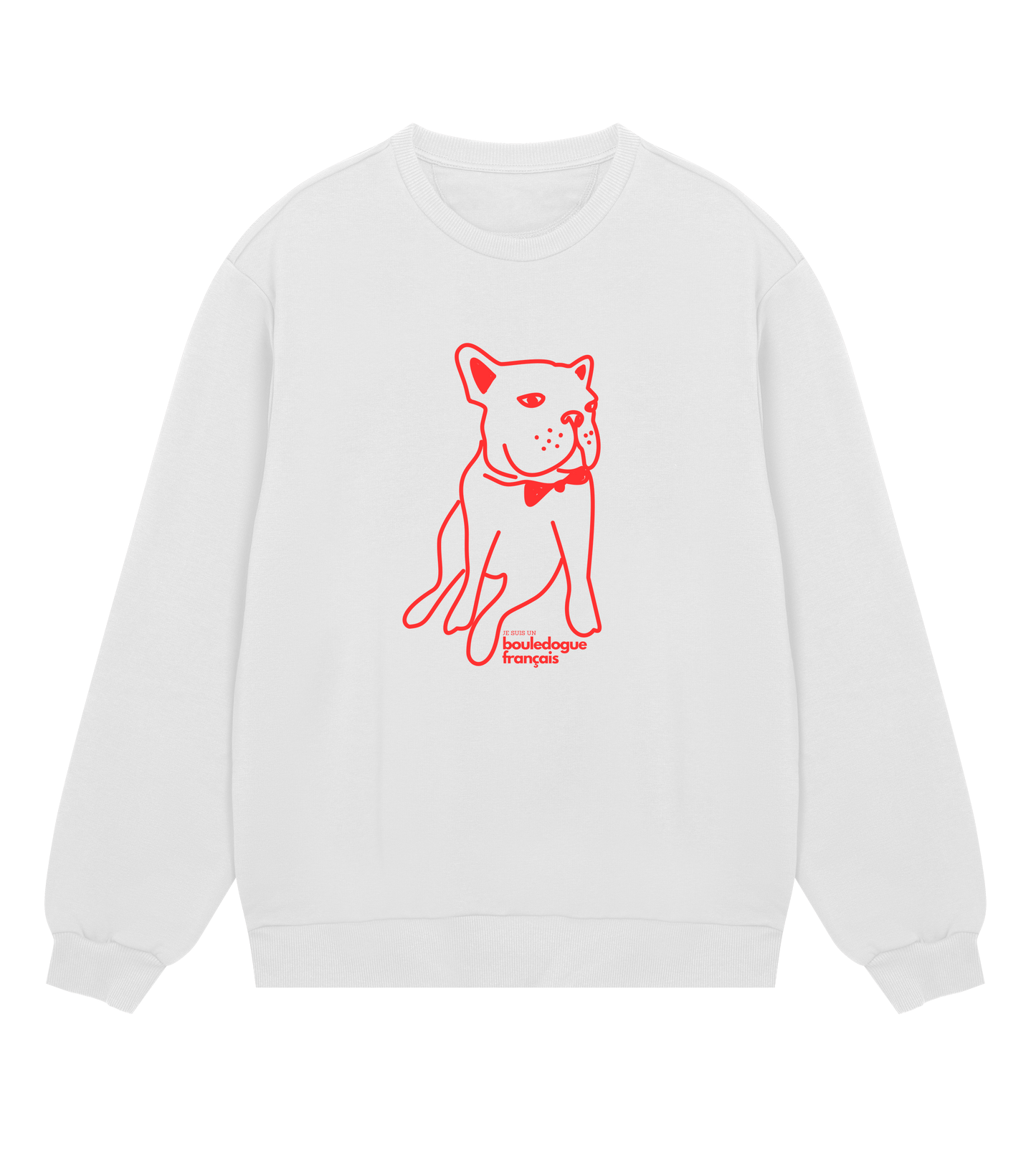 MEN’S regular sweatshirt | je suis un bouledogue français | white/grey/blue