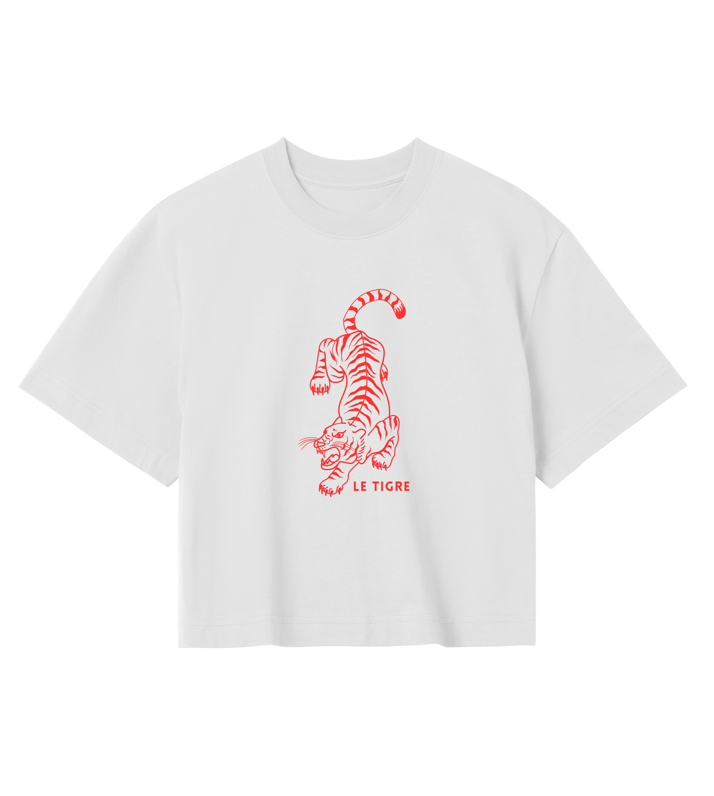 WOMEN’S crop top  | Le Tigre | off white | red print