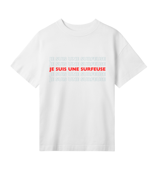 WOMEN’S oversized tee | Je suis une surfeuse | surf x 5