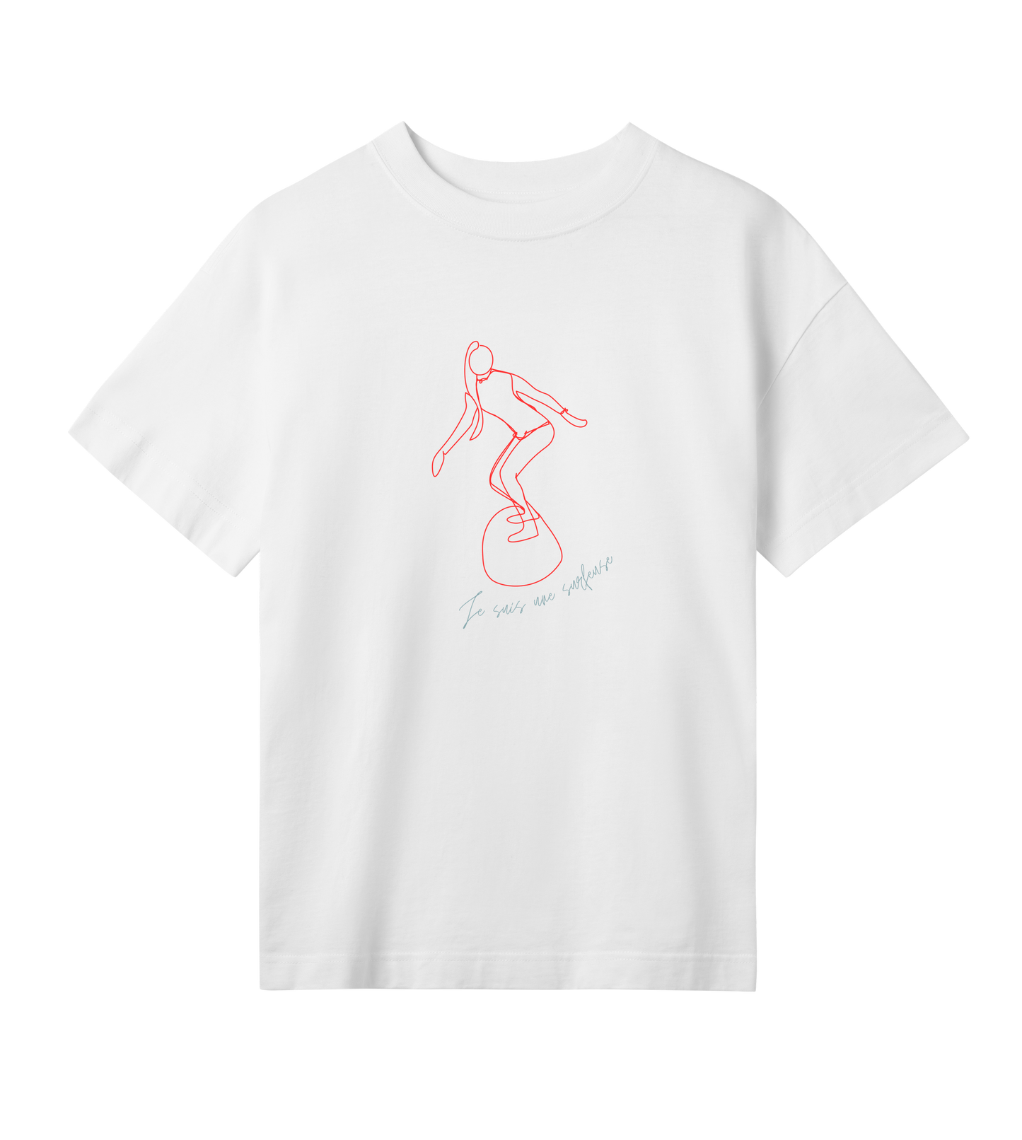 Women's OVERSIZED tee | Je suis une surfeuse | surfer girl | off white |