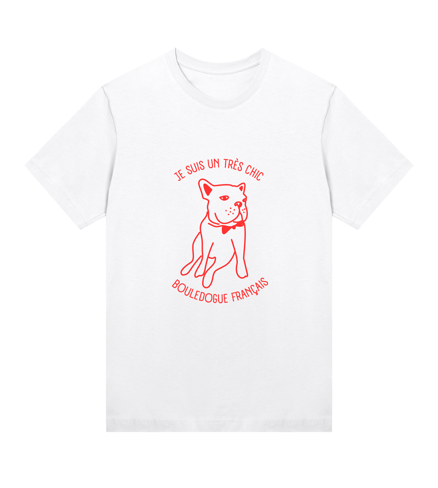 WOMEN’S regular tee | je suis un très chic bouledogue français | white/grey