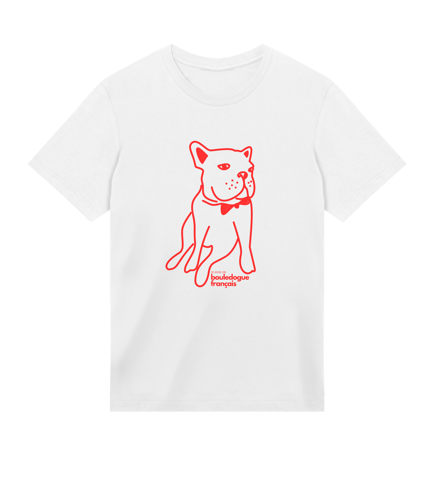 MEN’S regular tee | je suis un bouledogue français | white/grey