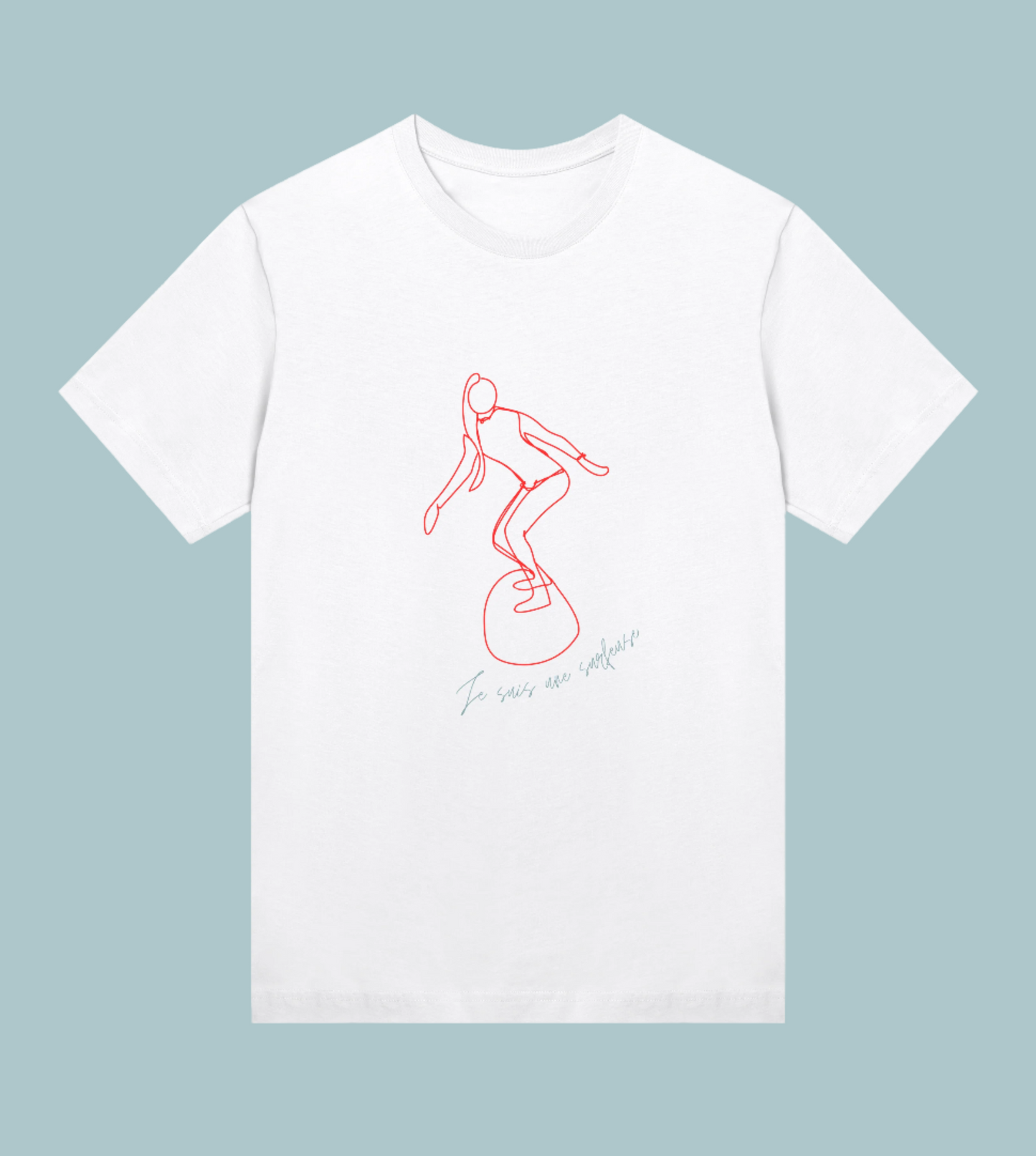 Women's REGULAR tee | je suis une surfeuse | surfer girl | white |