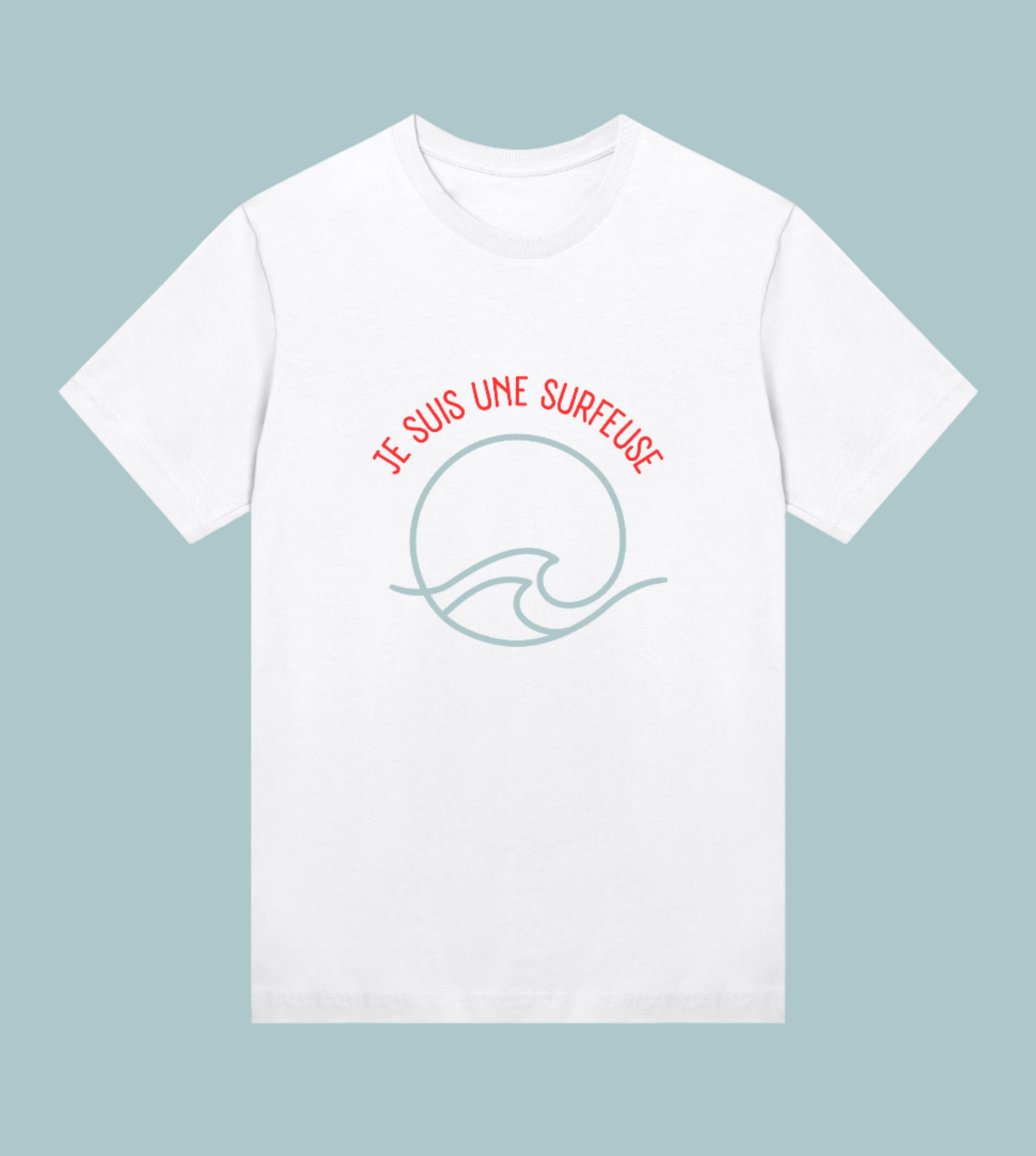 Women's REGULAR tee | je suis une surfeuse | waves | white |