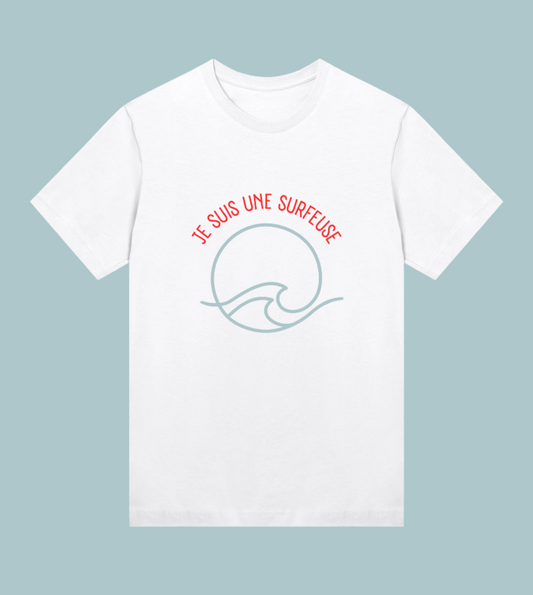 Women's REGULAR tee | je suis une surfeuse | waves | white |